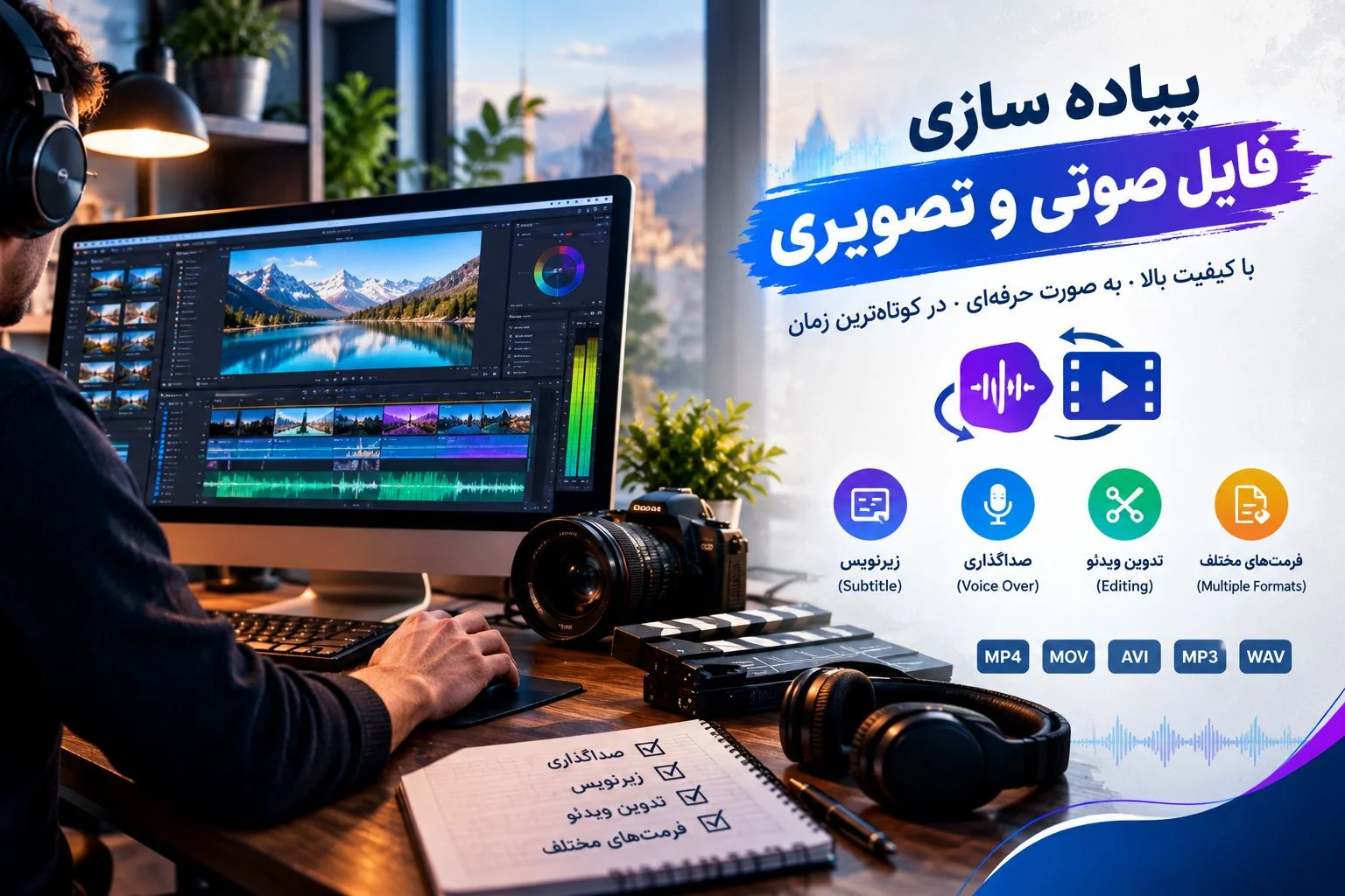 پیاده سازی فایل صوتی و تصویری انگلیسی